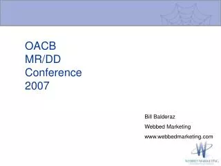 OACB MR/DD Conference 2007