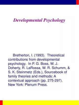 Developmental Psychology