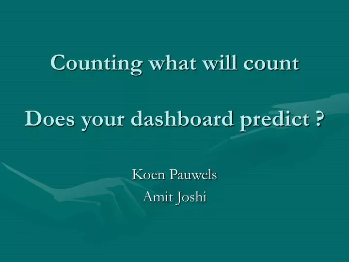 counting what will count does your dashboard predict