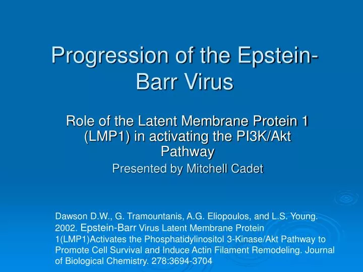 progression of the epstein barr virus