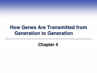 How Genes Are Transmitted from Generation to Generation