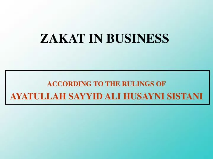 zakat in business
