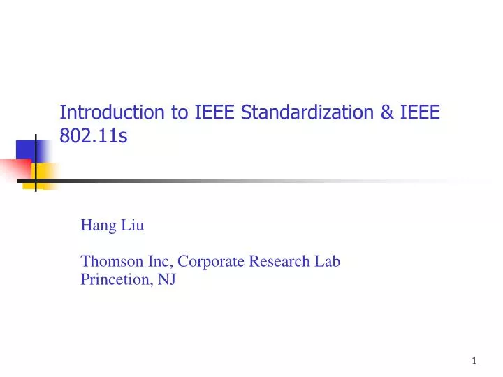 introduction to ieee standardization ieee 802 11s