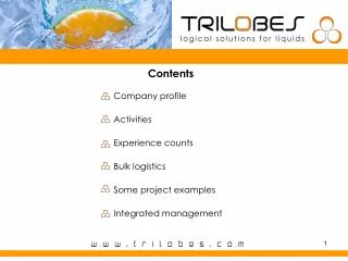 Contents Company profile Activities Experience counts Bulk logistics Some project examples Integrated management
