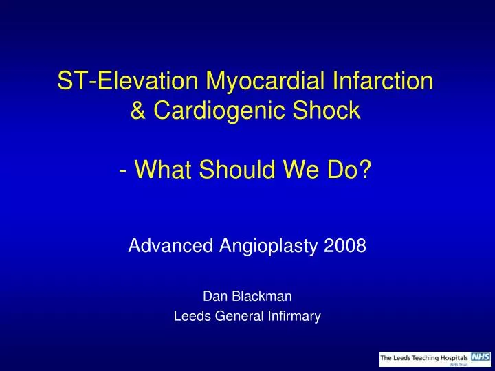 st elevation myocardial infarction cardiogenic shock what should we do