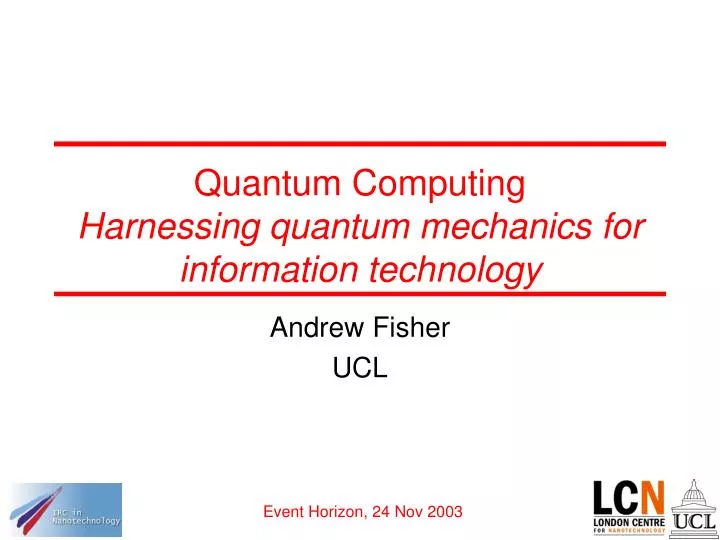 quantum computing harnessing quantum mechanics for information technology