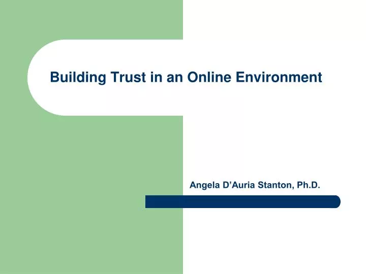building trust in an online environment