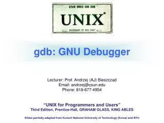gdb: GNU Debugger