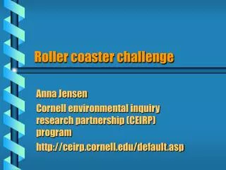 Roller coaster challenge