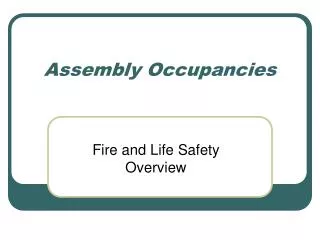 Assembly Occupancies