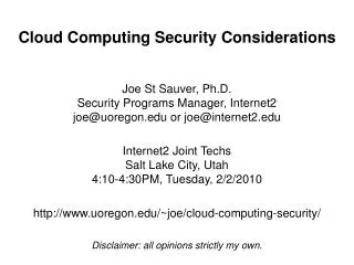 Cloud Computing Security Considerations