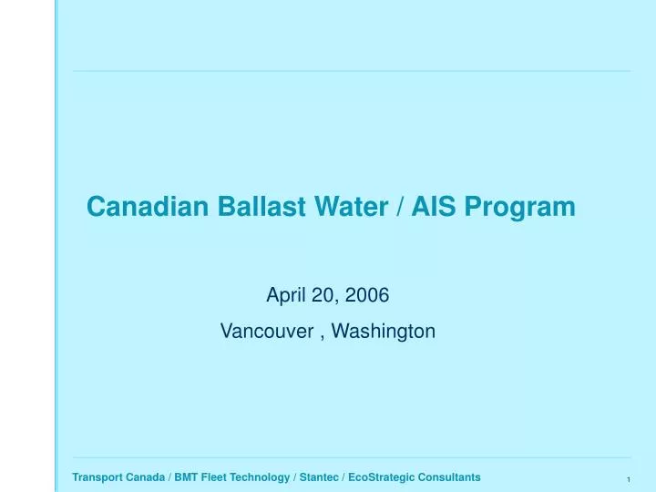 canadian ballast water ais program