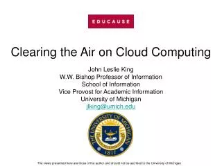 Clearing the Air on Cloud Computing
