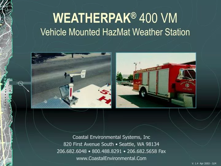 weatherpak 400 vm vehicle mounted hazmat weather station