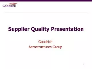 Supplier Quality Presentation