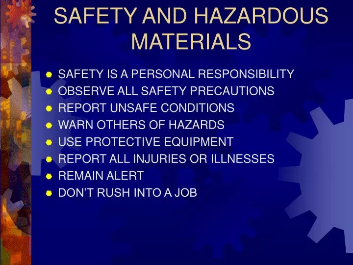 safety and hazardous materials