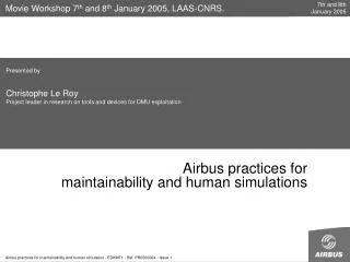 Airbus practices for maintainability and human simulations