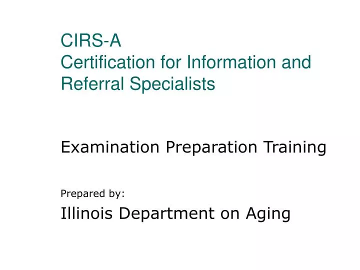cirs a certification for information and referral specialists
