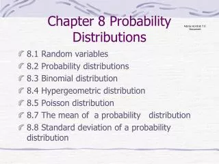 Chapter 8 Probability Distributions