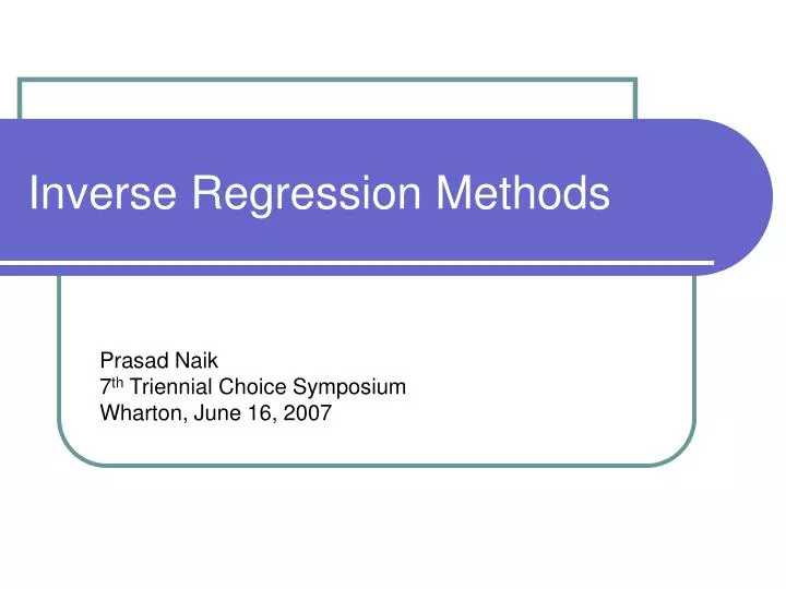 inverse regression methods