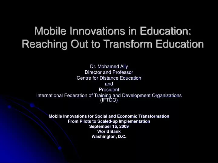 mobile innovations in education reaching out to transform education