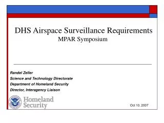 DHS Airspace Surveillance Requirements MPAR Symposium