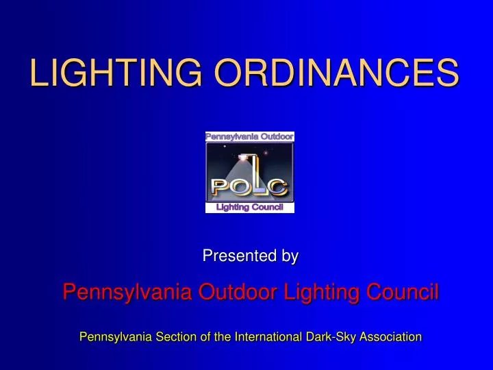 lighting ordinances
