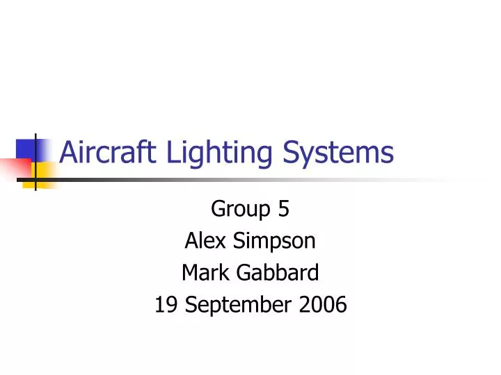 aircraft lighting systems