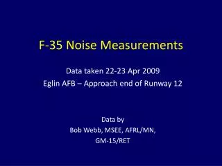 F-35 Noise Measurements