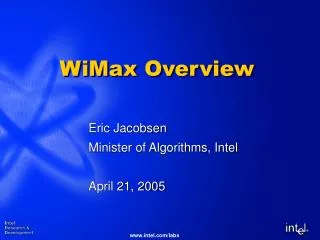 WiMax Overview