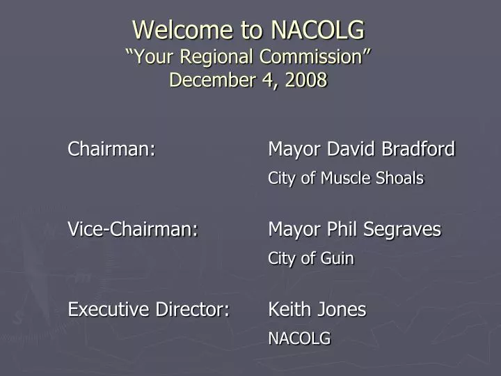 welcome to nacolg your regional commission december 4 2008