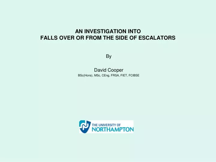 an investigation into falls over or from the side of escalators