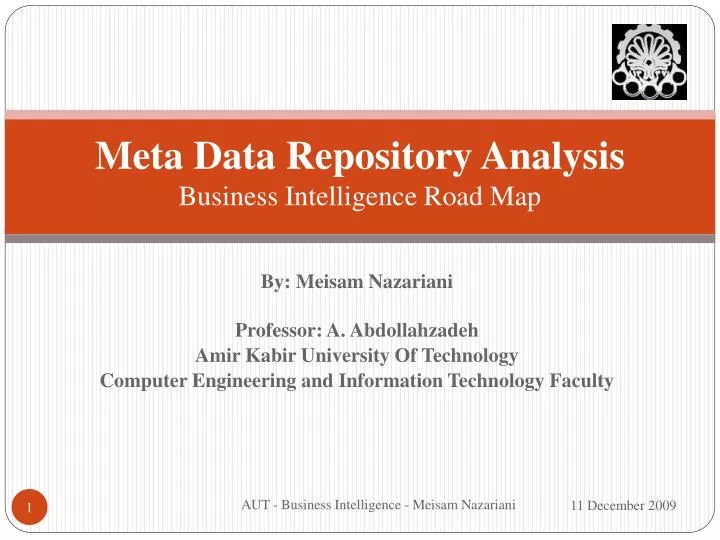 meta data repository analysis business intelligence road map