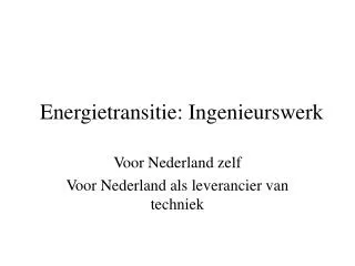 energietransitie ingenieurswerk