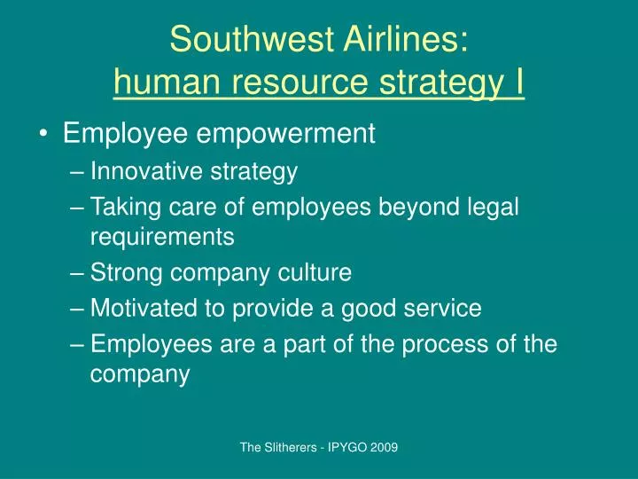 southwest airlines human resource strategy i