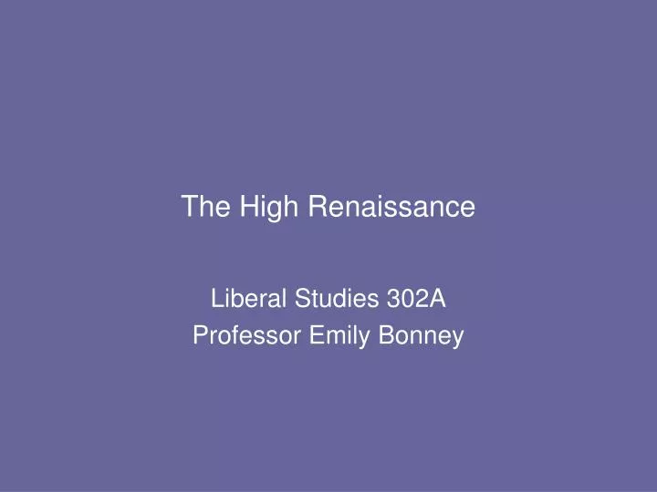 the high renaissance