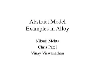 Abstract Model Examples in Alloy