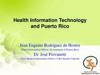 Health Information Technology and Puerto Rico