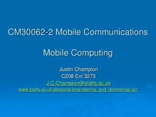 CM30062-2 Mobile Communications Mobile Computing