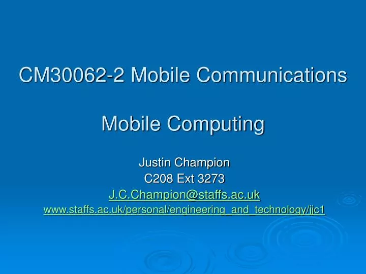 cm30062 2 mobile communications mobile computing