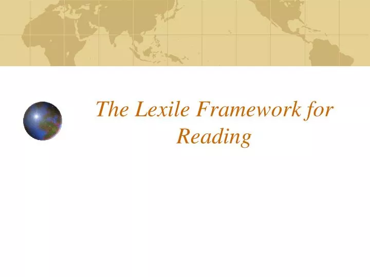 the lexile framework for reading