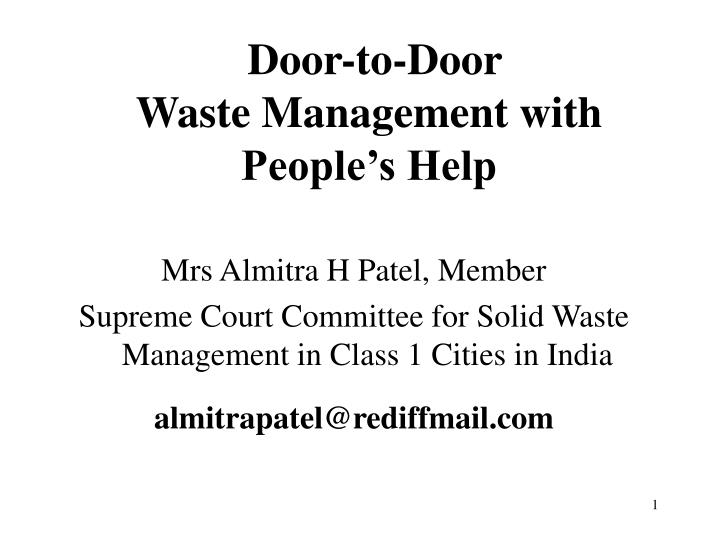 door to door waste management with people s help