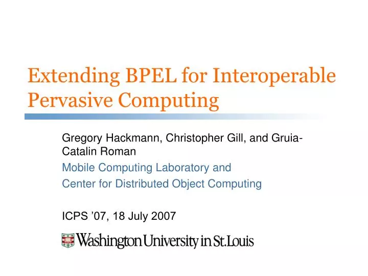 extending bpel for interoperable pervasive computing