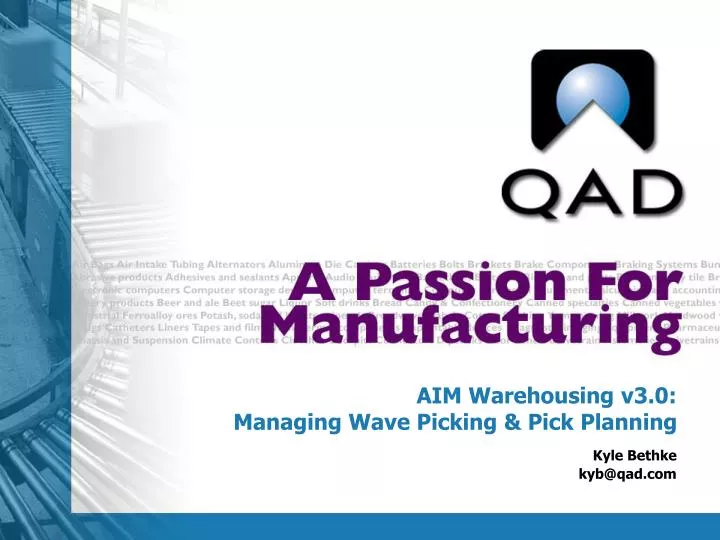 aim warehousing v3 0 managing wave picking pick planning