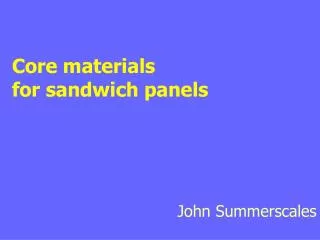 Core materials for sandwich panels