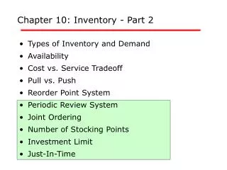 Chapter 10: Inventory - Part 2