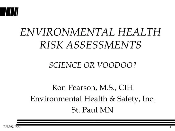 environmental health risk assessments