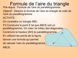 Formule de l’aire du triangle