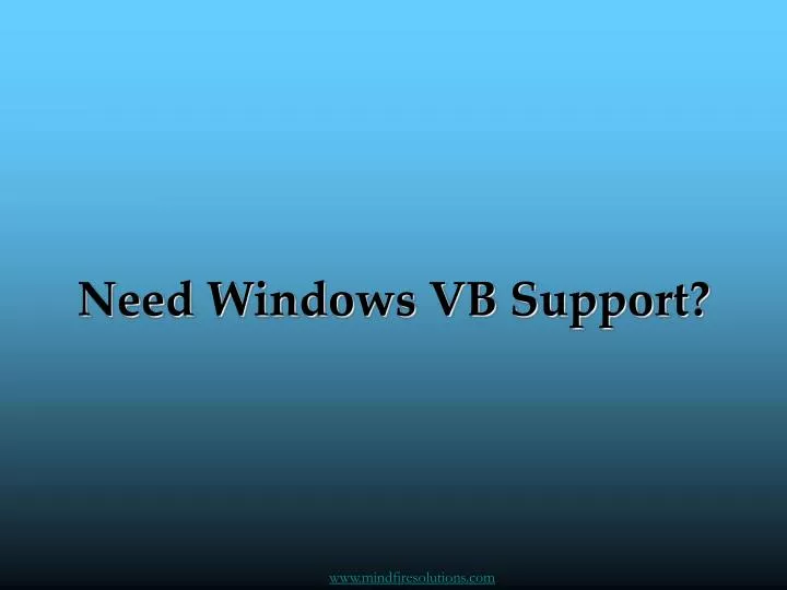 need windows vb support