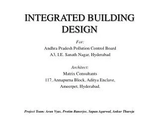 INTEGRATED BUILDING DESIGN